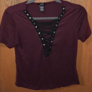 Lace up shirt